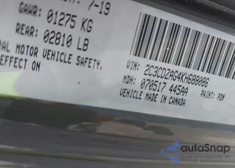 2019 Dodge Challenger Sxt from USA, damaged, VIN 2C3CDZAG4KH688086